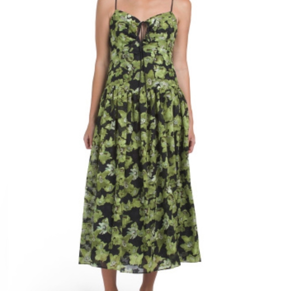 Endless Rose /maxi Floral Green and Black Women's Dress Medium - Picture 1 of 3